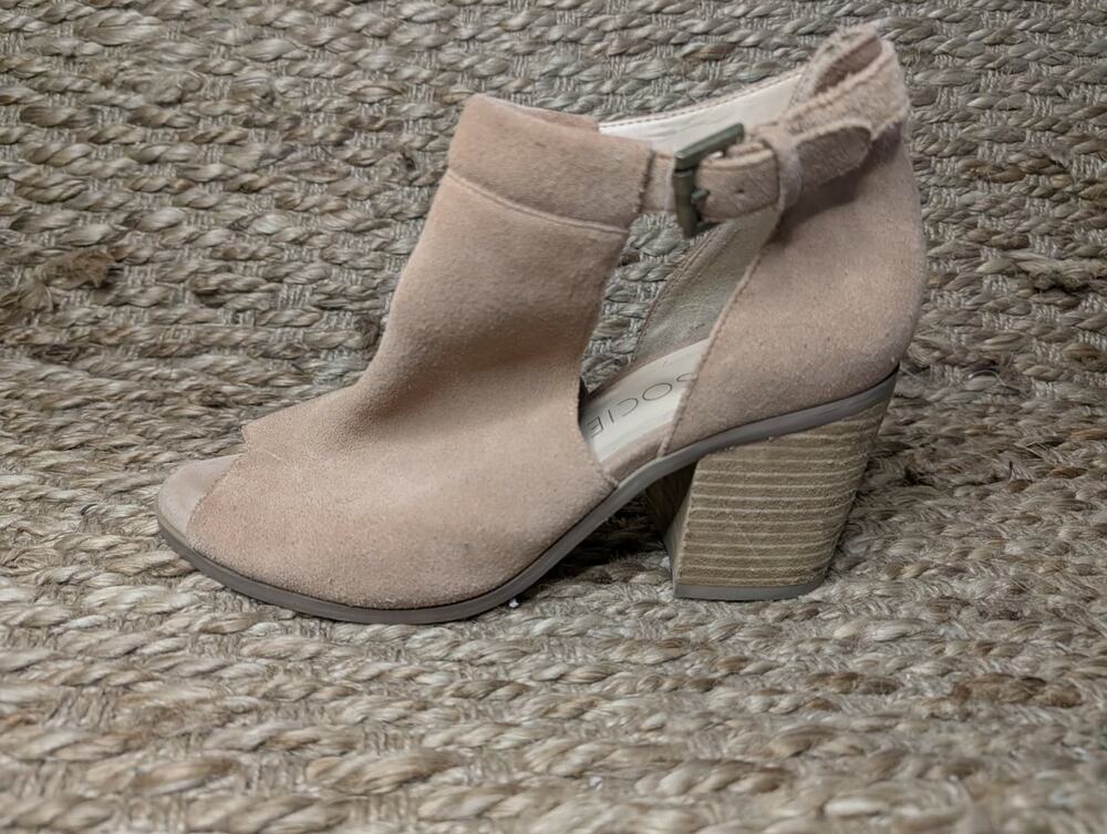 Sole Society Women’s Ferris, Dusty Rose Ankle Booties, Size 7 Open Toe Heeled